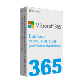 Windows 365 Business 16 vCPU, 64 GB, 512 GB (with Windows Hybrid Benefit) - 1 Year